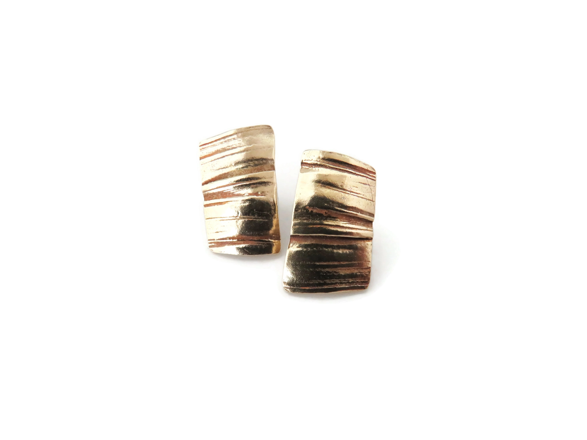 Organic Bronze Stud Earrings