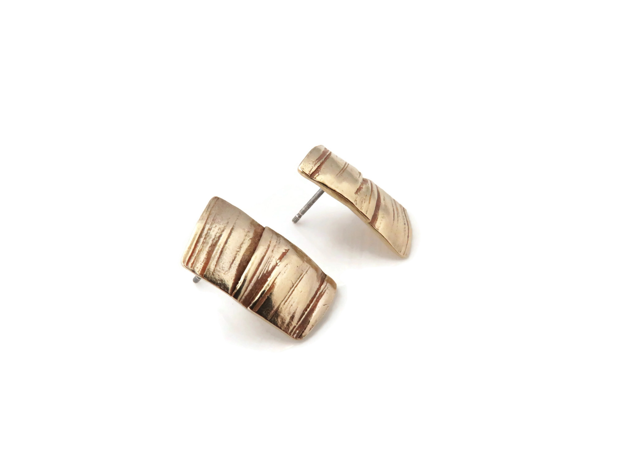 Organic Bronze Stud Earrings