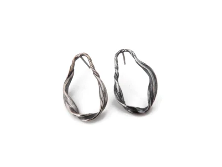 Oxidized Sculptural Silver Earrings