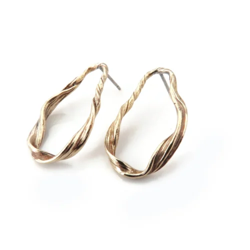 Sculptural Bronze Earrings with Organic Texture