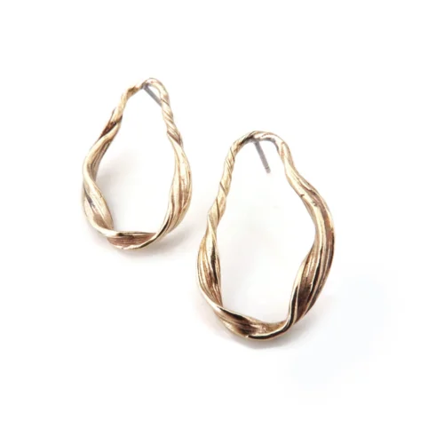 Sculptural Bronze Earrings with Organic Texture
