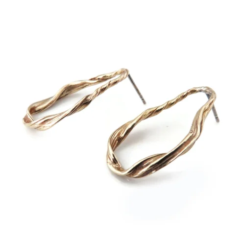 Sculptural Bronze Earrings with Organic Texture