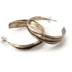 Patinated Bronze Hoops Earrings
