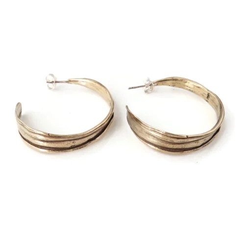 Patinated Bronze Hoops Earrings