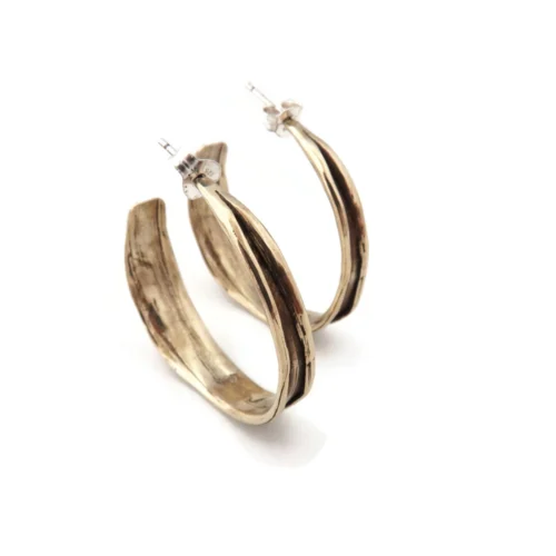 Patinated Bronze Hoops Earrings