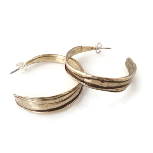 Patinated Bronze Hoops Earrings