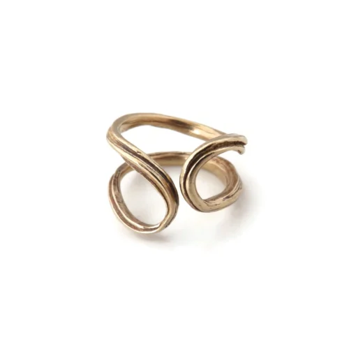 Adjustable Patinated Bronze Organic Ring