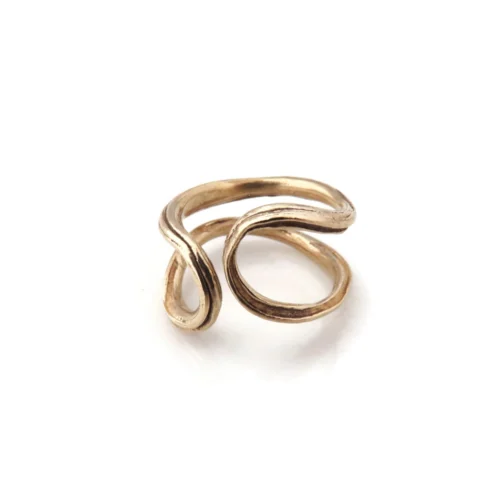 Adjustable Patinated Bronze Organic Ring