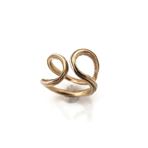 Adjustable Patinated Bronze Organic Ring