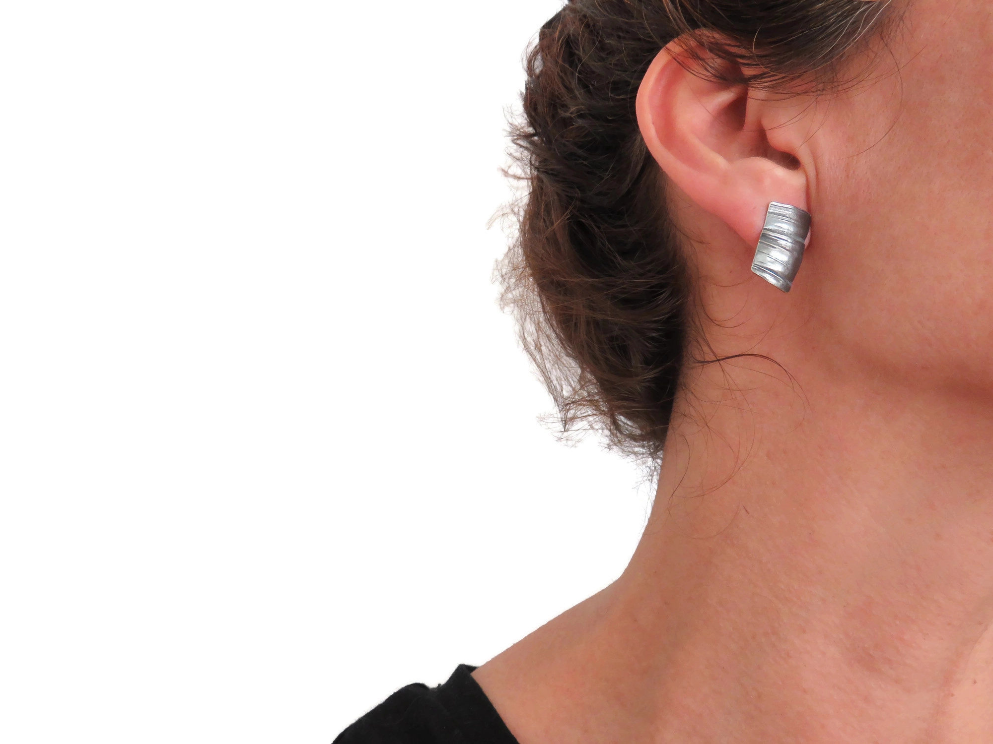 Organic Silver Stud Earrings
