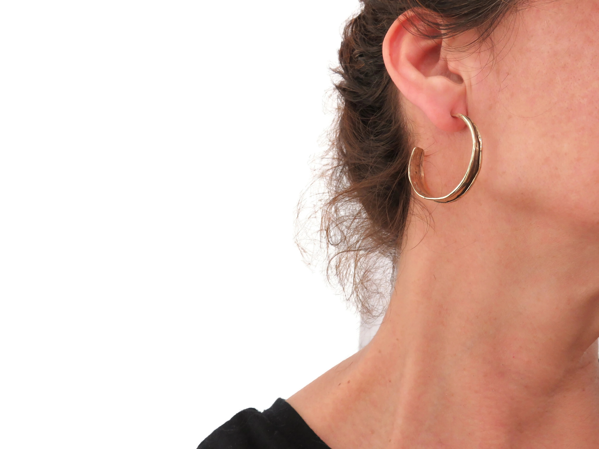 Patinated Bronze Hoops Earrings