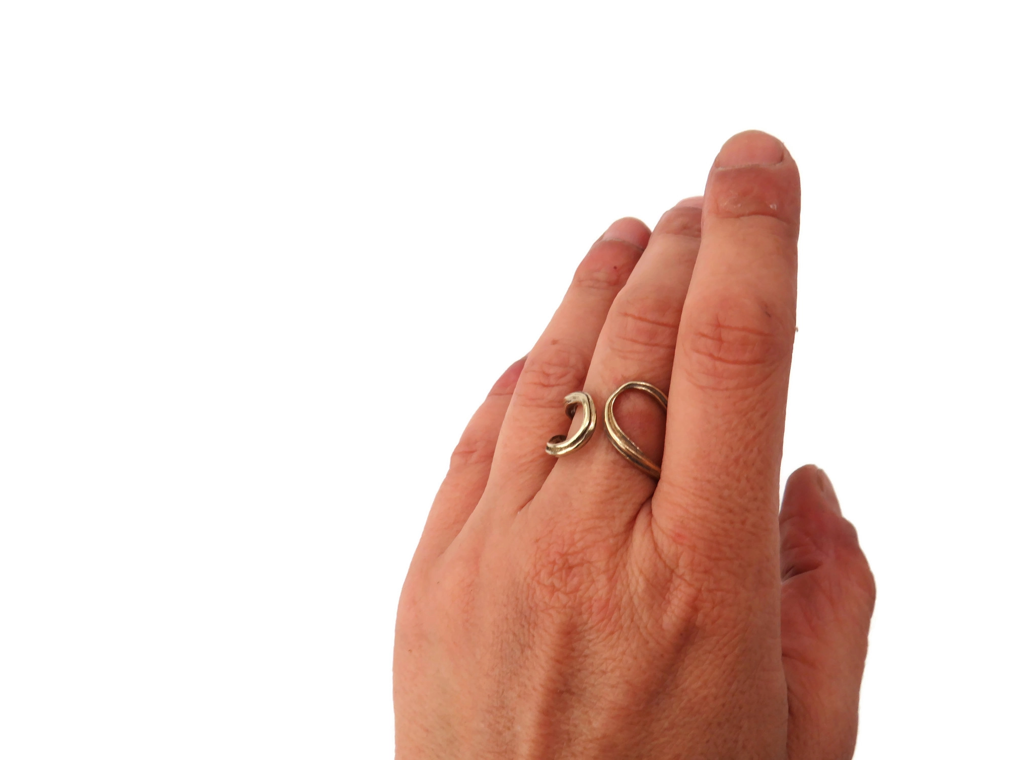 Adjustable Patinated Bronze Organic Ring