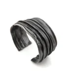 Wide Oxidized Silver Cuff Bracelet