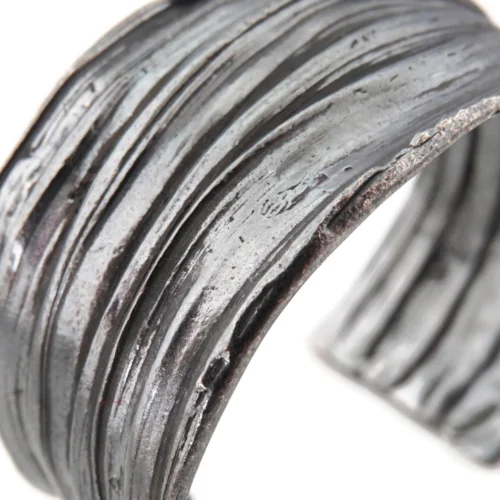 Wide Oxidized Silver Cuff Bracelet