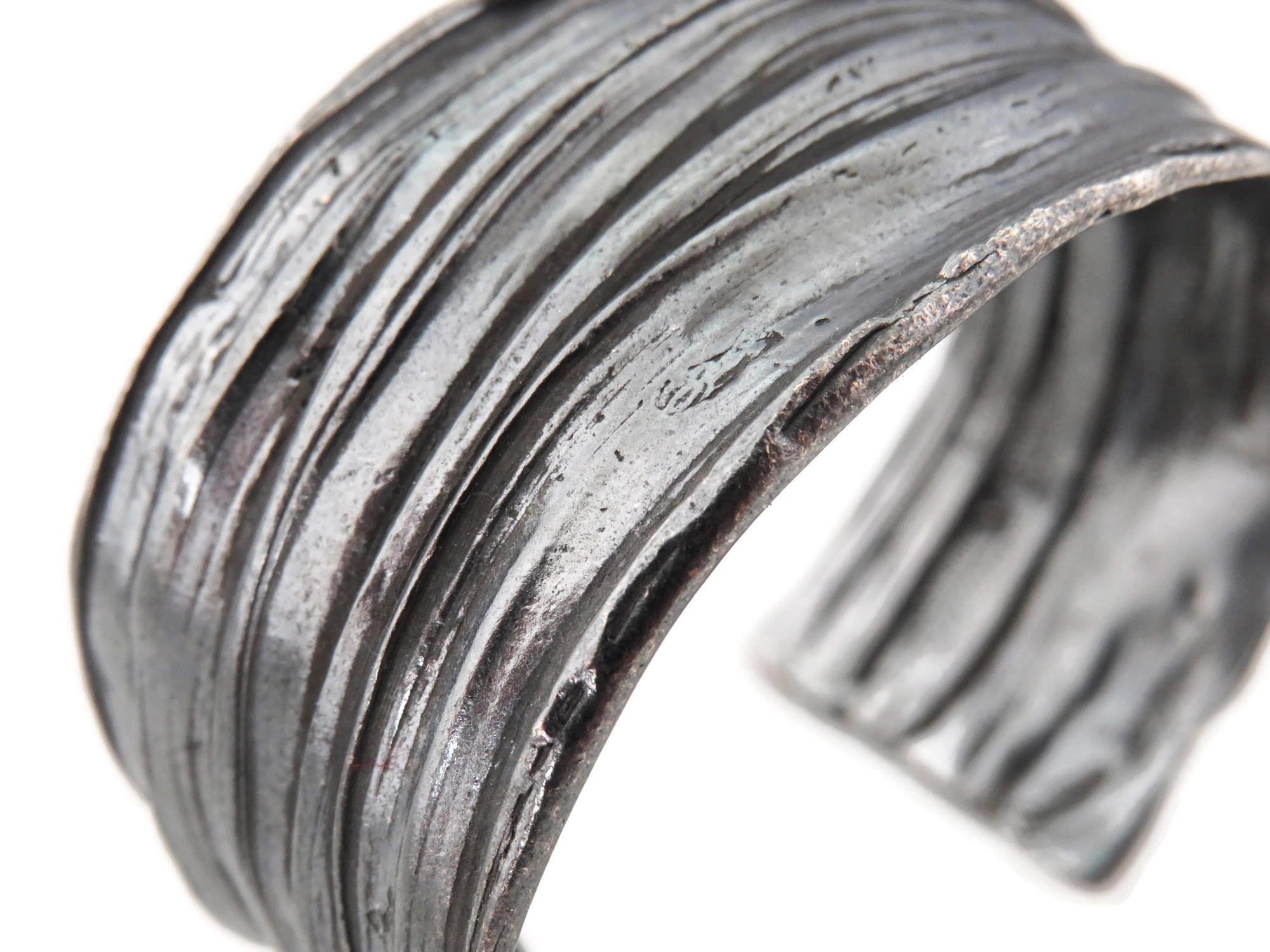 Wide Oxidized Silver Cuff Bracelet