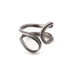 Adjustable Oxidized Silver Organic Ring