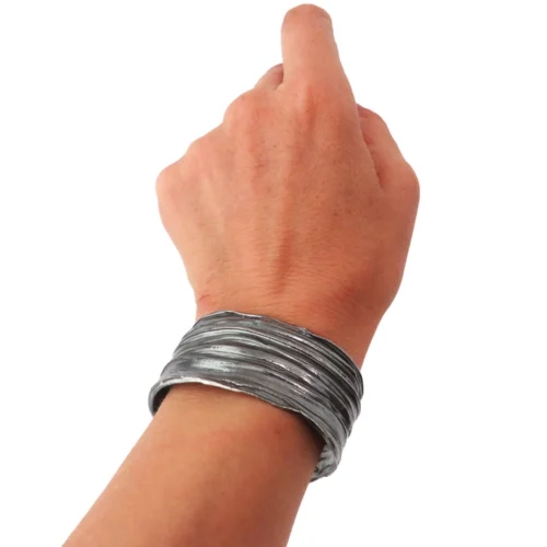 Wide Oxidized Silver Cuff Bracelet