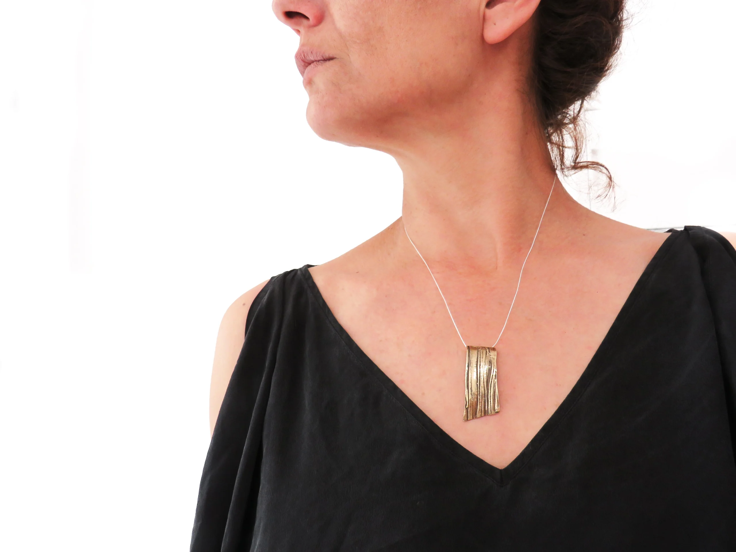 Bronze Pendant with Organic Texture