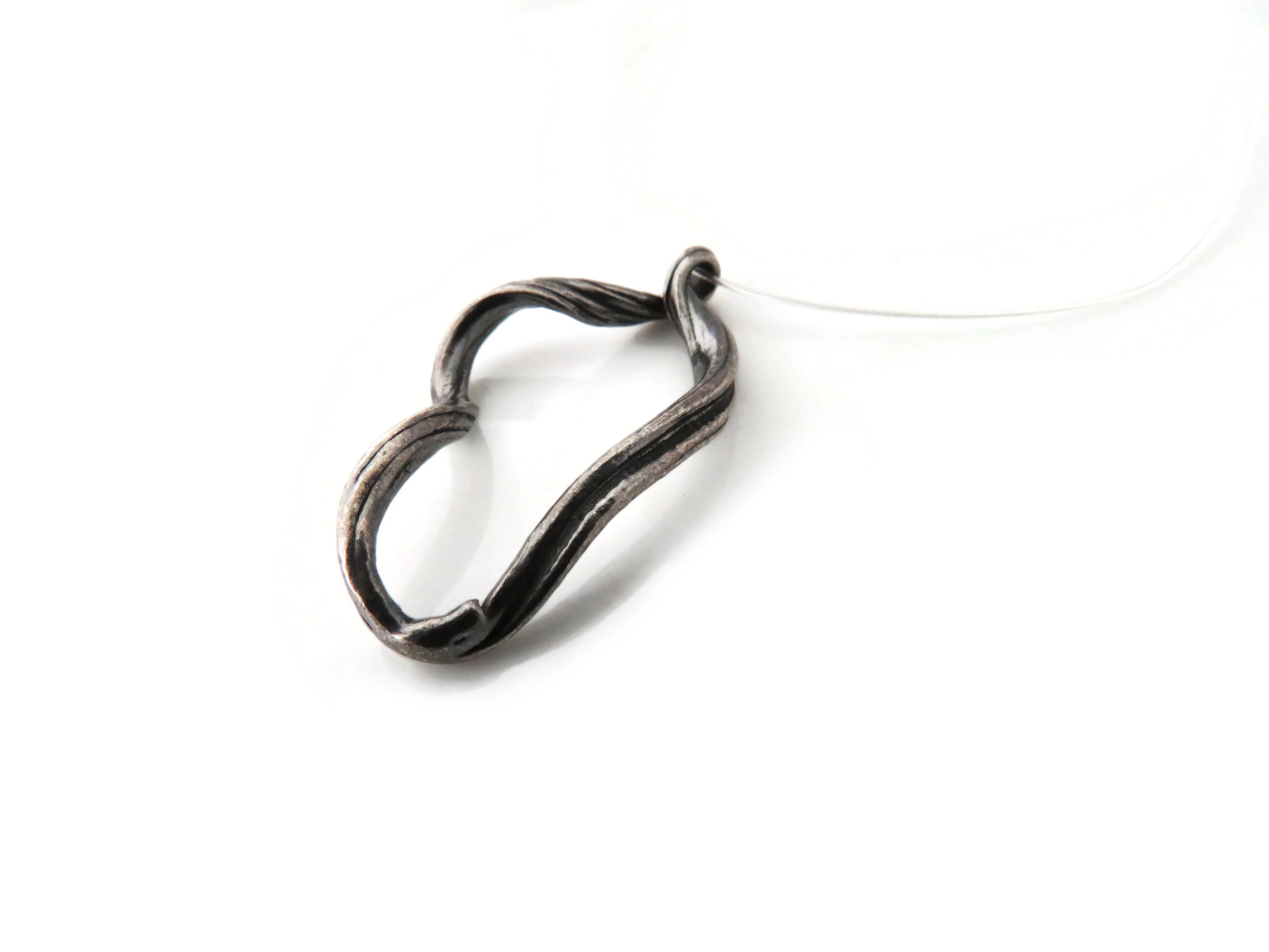 Oxidized Silver Sculptural Pendant