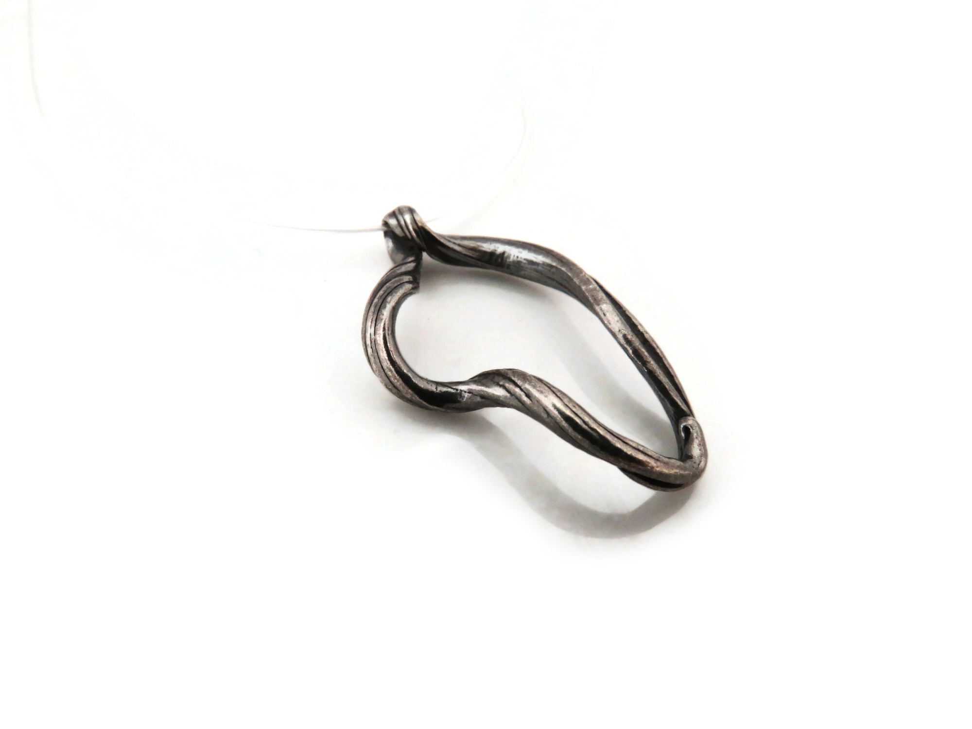 Oxidized Silver Sculptural Pendant