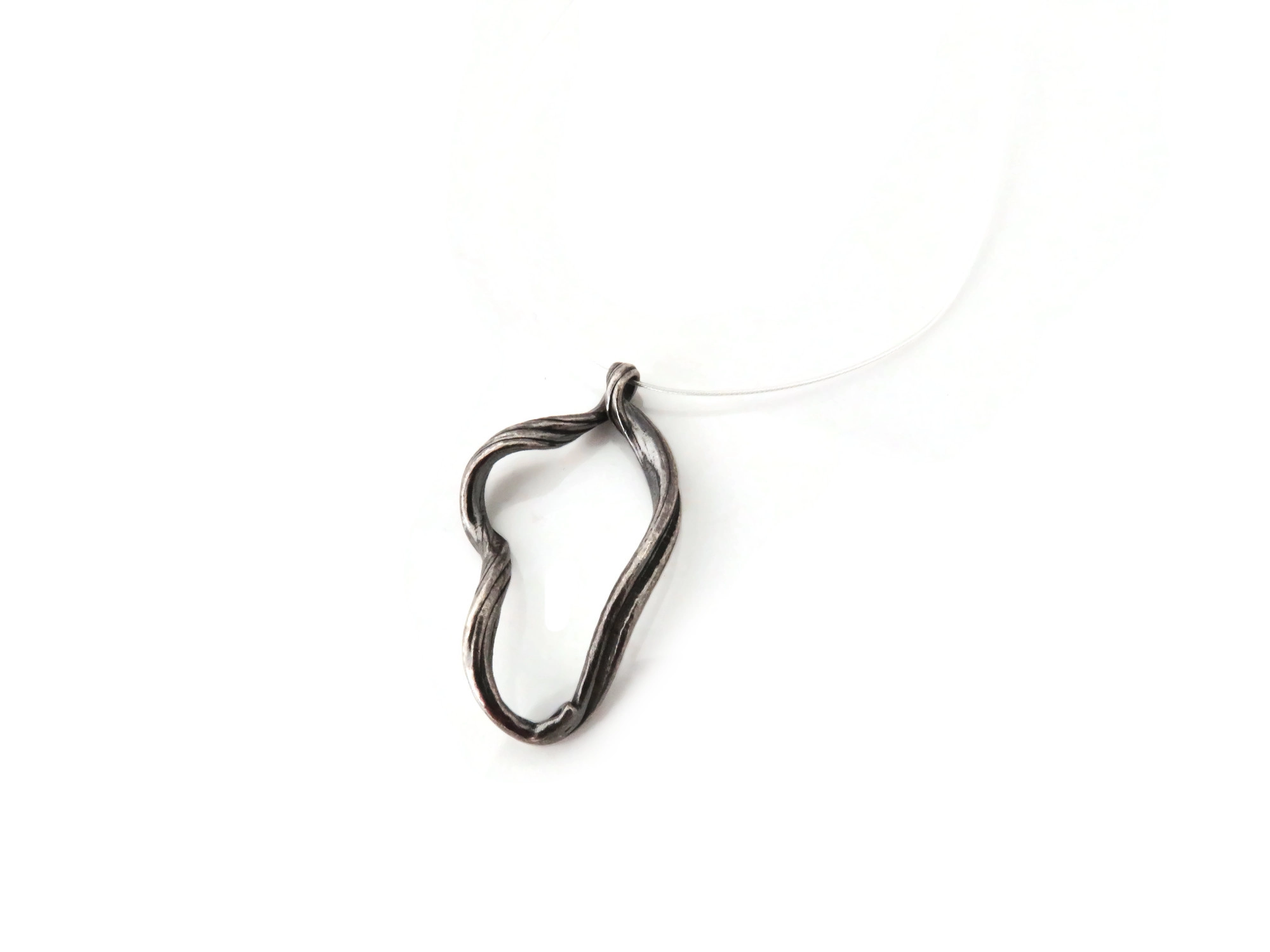 Oxidized Silver Sculptural Pendant