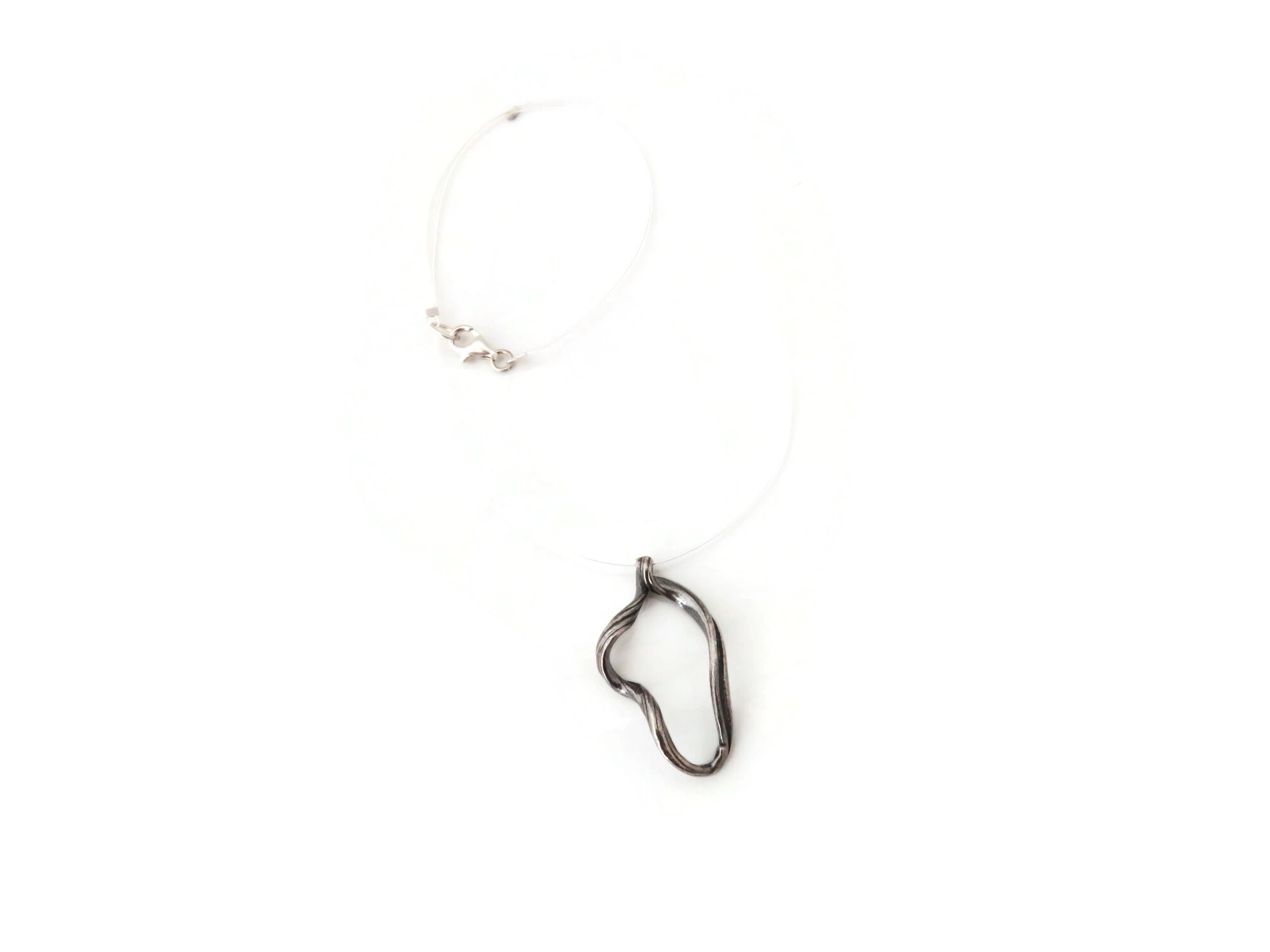 Oxidized Silver Sculptural Pendant
