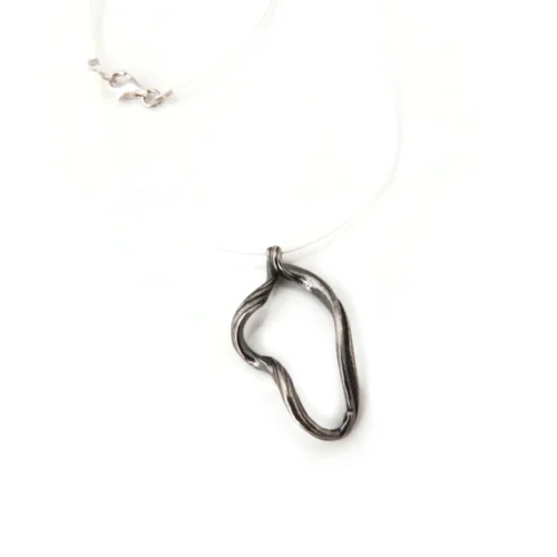 Oxidized Silver Sculptural Pendant