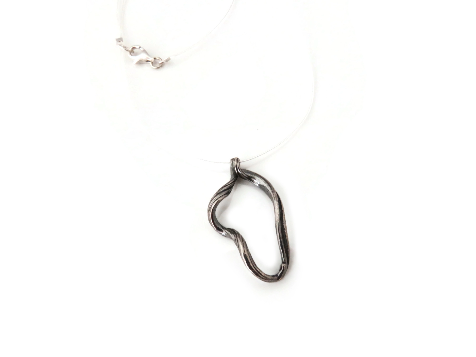 Oxidized Silver Sculptural Pendant