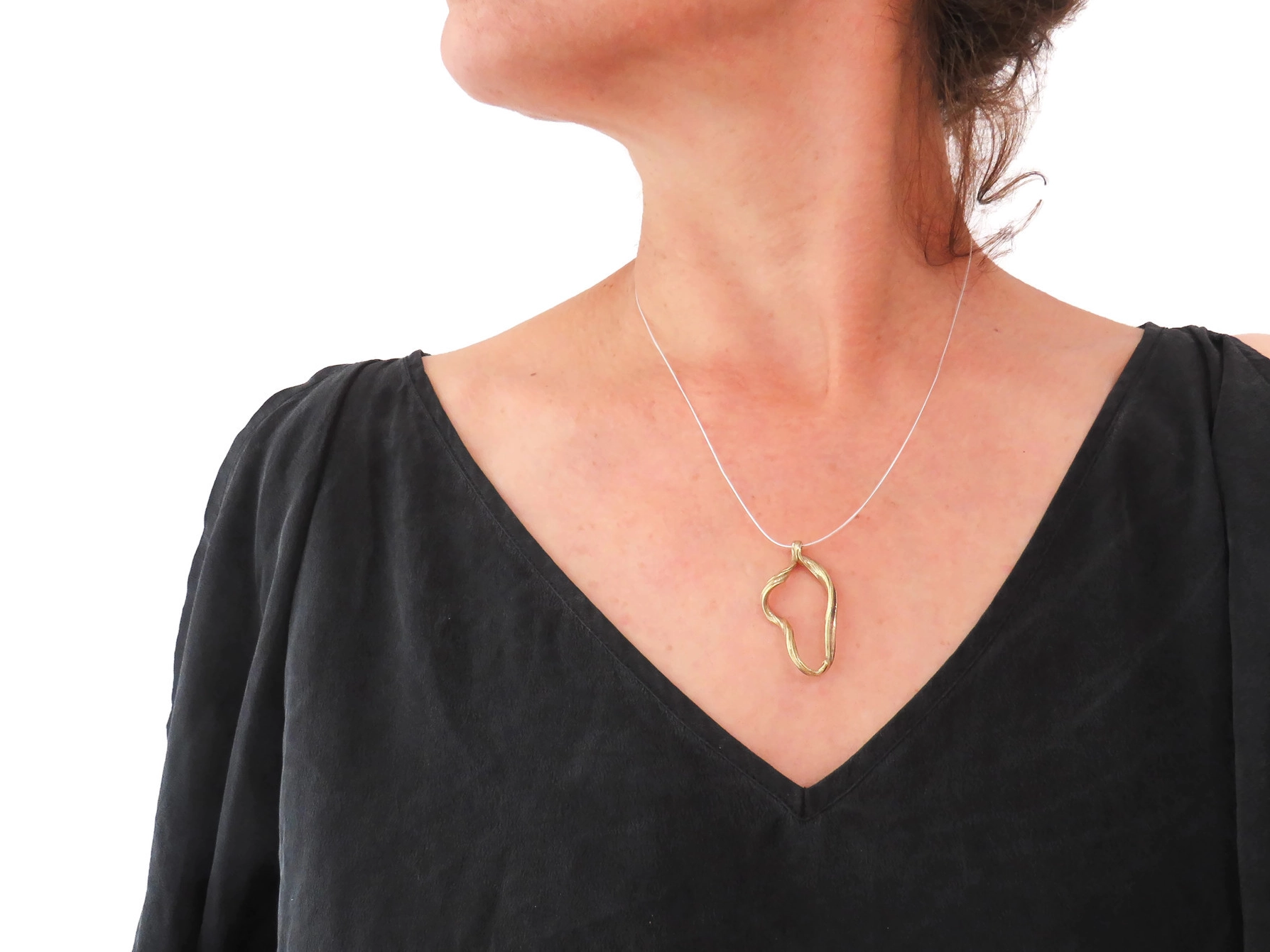 Organic Textured Bronze Pendant