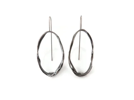 Oxidized Sculptural Silver Dangle Earrings