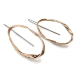 Oxidized Sculptural Bronze Dangle Earrings
