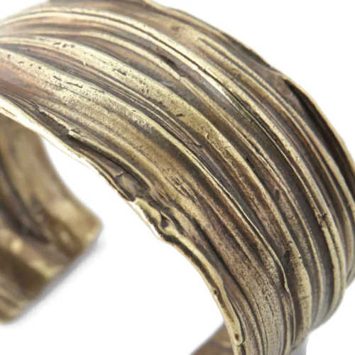 Wide Patinated Bronze Cuff Bracelet
