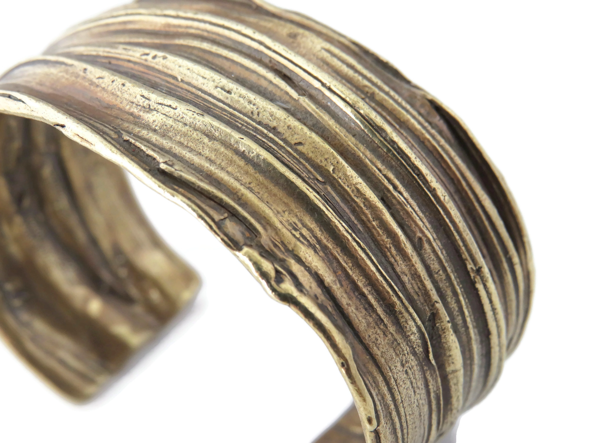Wide Patinated Bronze Cuff Bracelet