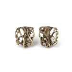 Openwork Organic Bronze Stud Earrings