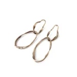 Long Patinated Bronze Dangle Earrings