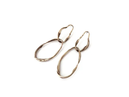 Long Patinated Bronze Dangle Earrings
