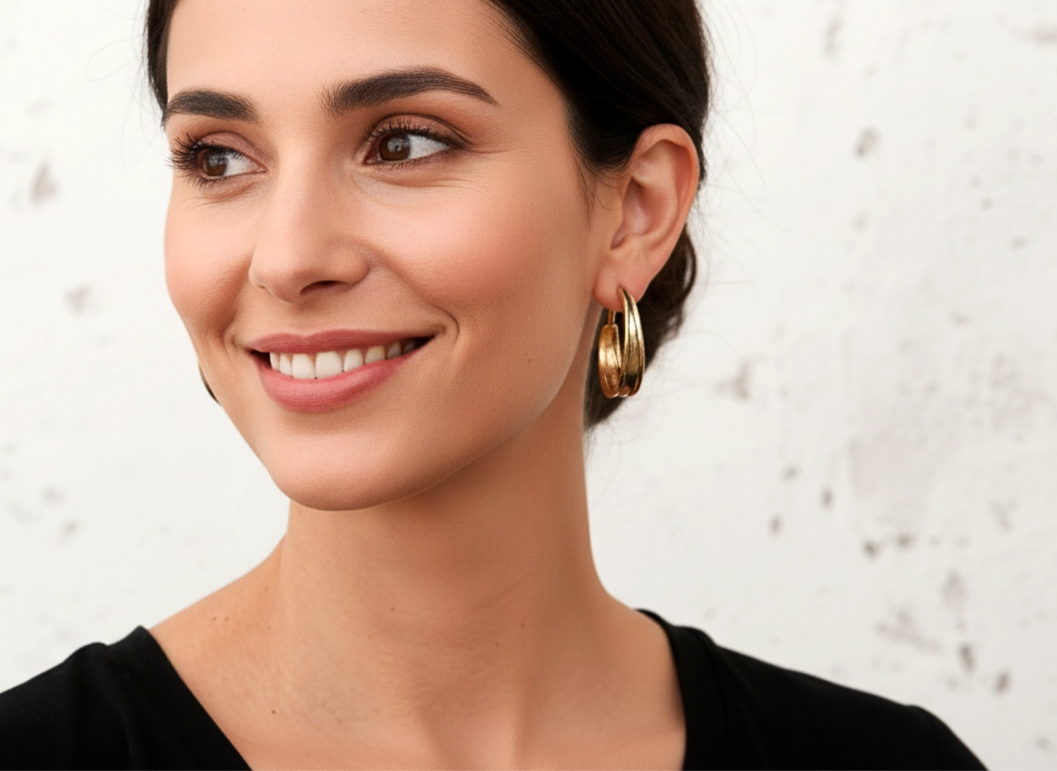 Patinated Bronze Hoops Earrings