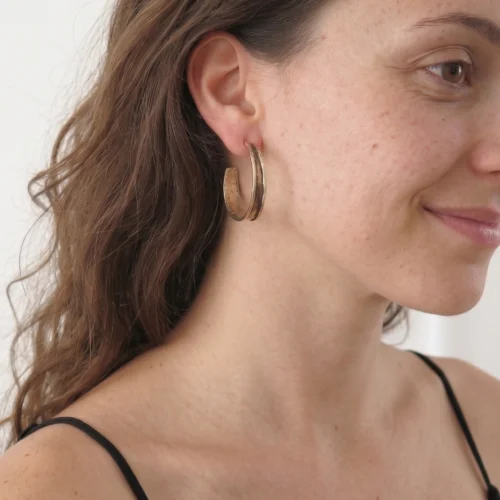 Patinated Bronze Hoops Earrings