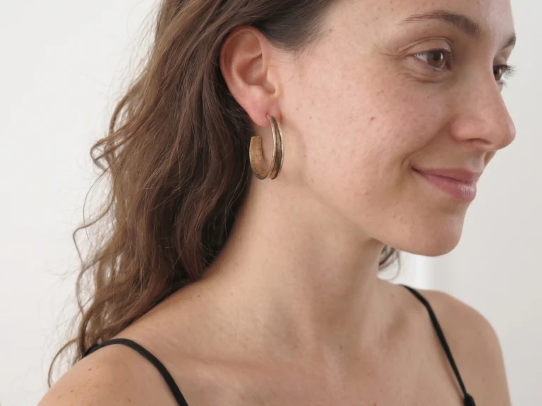Patinated Bronze Hoops Earrings