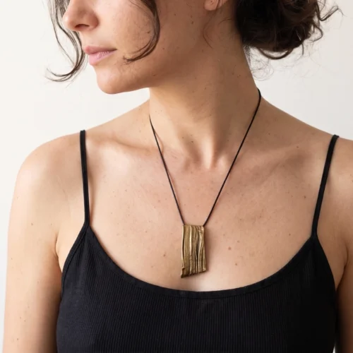 Bronze Pendant with Organic Texture