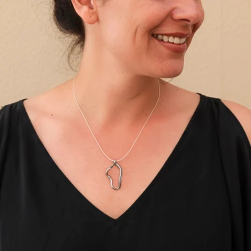Oxidized Silver Sculptural Pendant