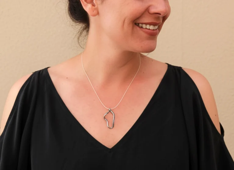 Oxidized Silver Sculptural Pendant