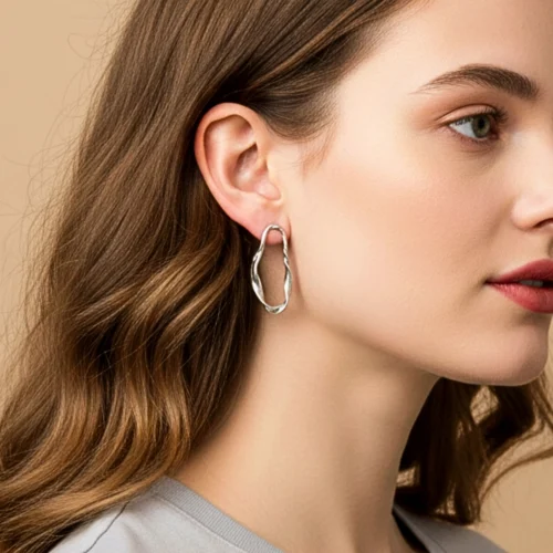 Oxidized Sculptural Silver Earrings