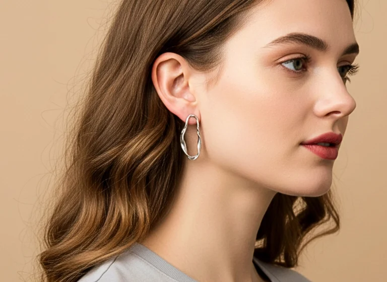 Oxidized Sculptural Silver Earrings
