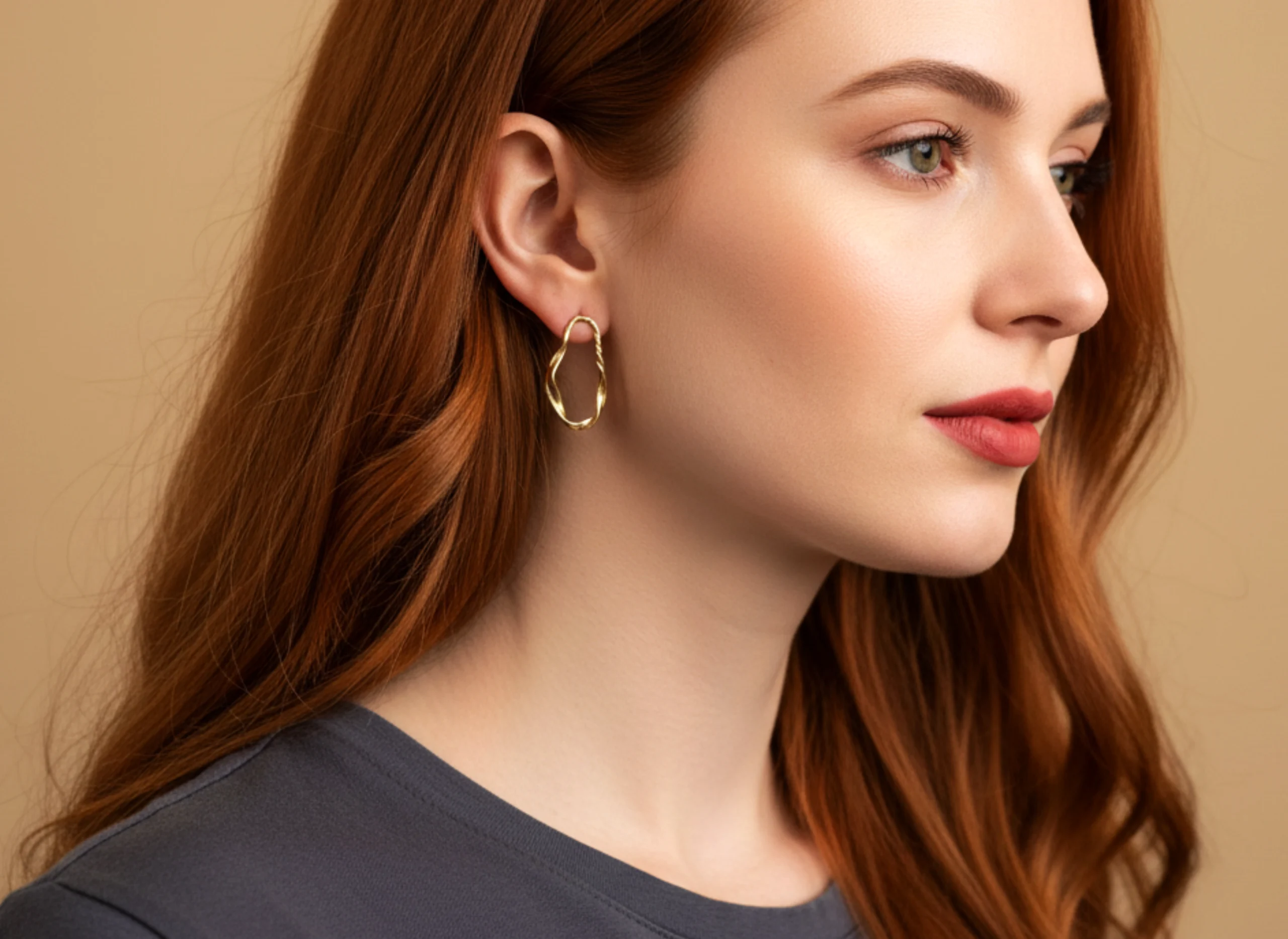 Sculptural Bronze Earrings with Organic Texture