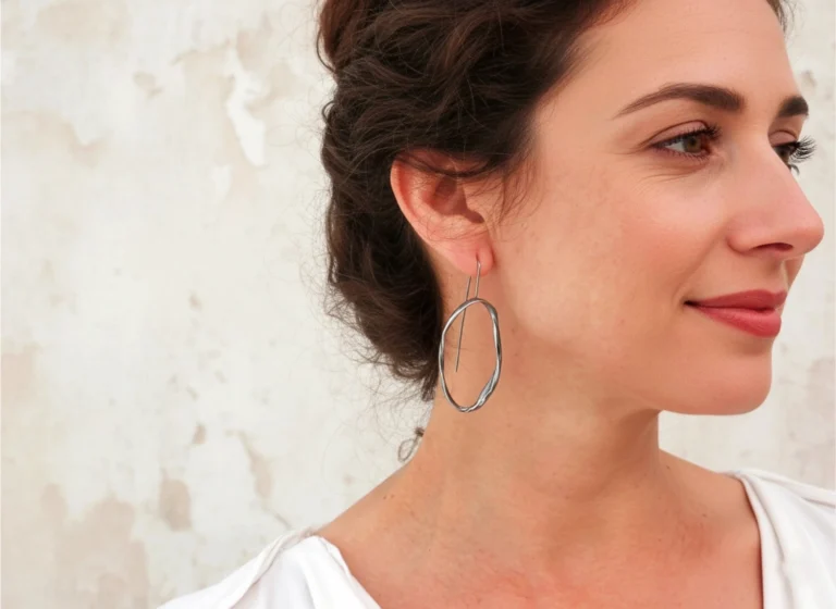 Oxidized Sculptural Silver Dangle Earrings