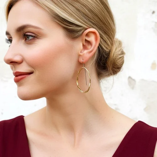 Oxidized Sculptural Bronze Dangle Earrings