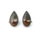 Oxidized Silver Jasper Stud Earrings