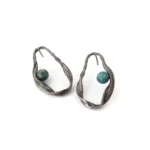 Organic Silver Earrings with Apatite Beads