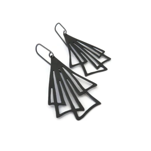 Silver Linear Drop Earrings